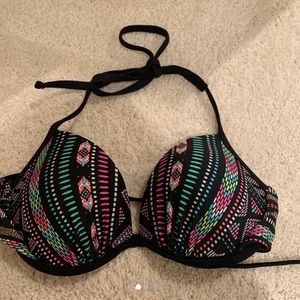 Pattern push up bathing suit top
